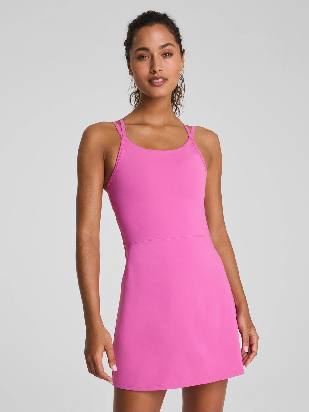 SPANX Bright Pink Crisscross Back Mini Dress